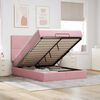 vidaXL Ottoman-Bett mit Matratzen & LEDs Rosa 140x200 cm Samt