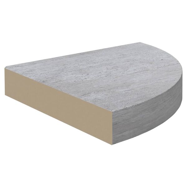 vidaXL Eck-Schweberegal Betongrau 35x35x3,8 cm MDF
