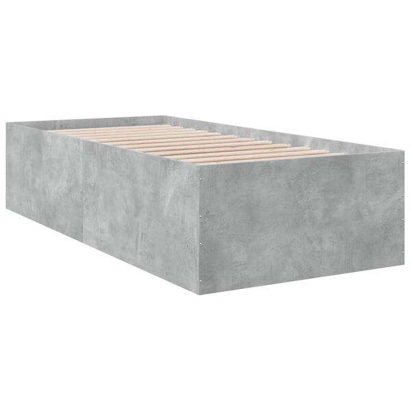 vidaXL Bettgestell Betongrau 90x200 cm Holzwerkstoff