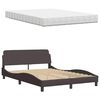 vidaXL Bett mit Matratze "Hanko" Dunkelbraun 140x200 cm Stoff