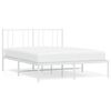 vidaXL Bettgestell mit Kopfteil Metall Wei&szlig; 120x190 cm