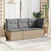 vidaXL Garten-Ecksofa mit Kissen Beige Poly Rattan