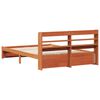 vidaXL Bettrahmen mit Kopfteil 2 pcs Wachsbraun Massivholz Kiefer