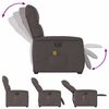 vidaXL Elektrischer Massagesessel mit Aufstehhilfe Dunkelbraun Stoff