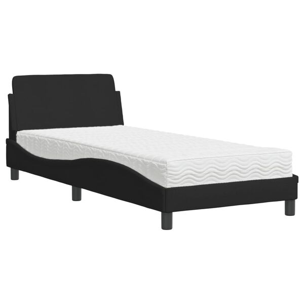 vidaXL Bett mit Matratze "Dover" Schwarz 80x200 cm Stoff