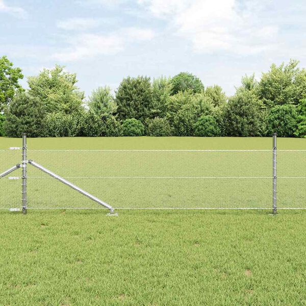 vidaXL Zaunpfosten Silber 100 x 0,4 m (13 mm Maschenweite) Stahl