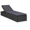 vidaXL 11-tlg. Garten-Essgruppe Poly Rattan Schwarz