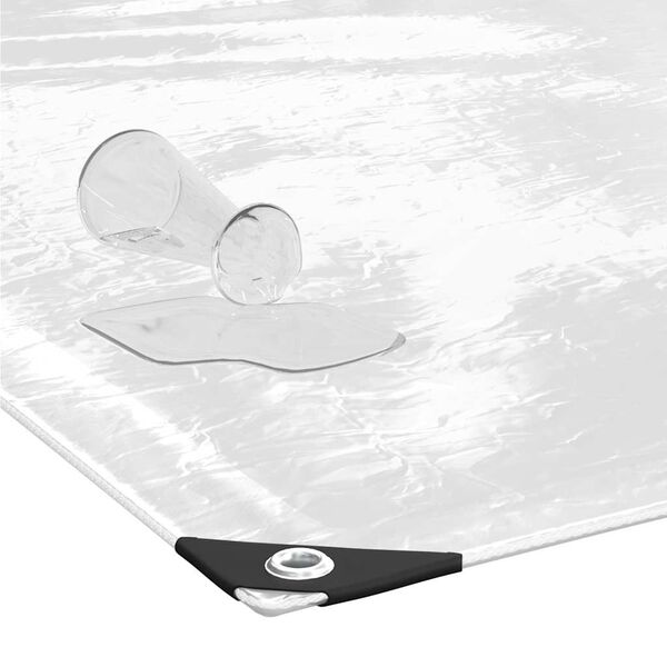 vidaXL Transparente Plane mit &Ouml;sen 5x10 m PVC