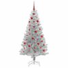 vidaXL Weihnachtsbaum mit 150 LEDs mit St&auml;nder Silber 150 cm PET