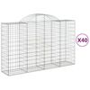 vidaXL Gabionen mit Hochbogen 40Stk. 200x50x120/140cm Verzinktes Eisen