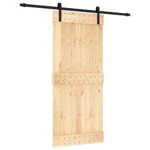 vidaXL Schiebet&uuml;r 90 x 210 cm Massivkiefer (Unbehandelt)