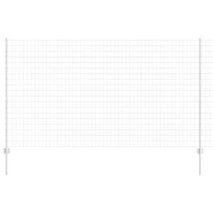 vidaXL Euro-Zaun mit Pfosten 10 x 1,4 m Verzinkter Stahl Silber Netz
