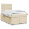 vidaXL Boxspringbett mit Matratze Creme 120x190 cm Stoff