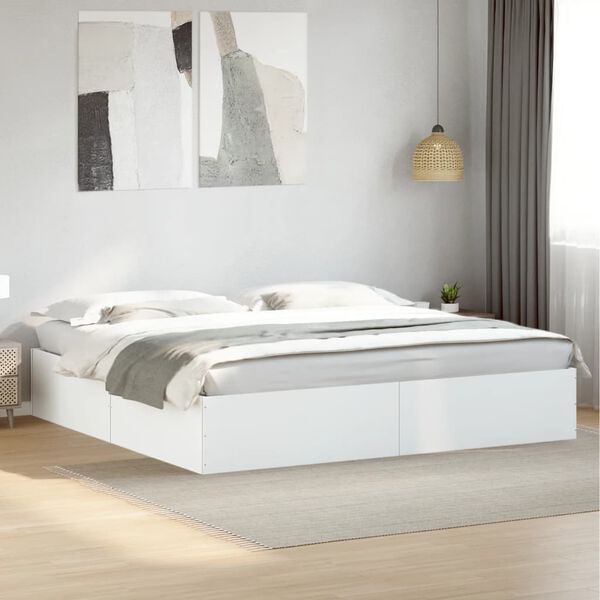 vidaXL Bettgestell Wei&szlig; 180x200 cm Holzwerkstoff