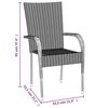 vidaXL 7-tlg. Garten-Essgruppe Schwarz Poly Rattan