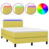 vidaXL Boxspringbett mit Matratze & LED Gr&uuml;n 120x200 cm Stoff