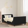 vidaXL Kinderbettgestell mit Kopfteil Schwarz 90 x 190 cm Samt