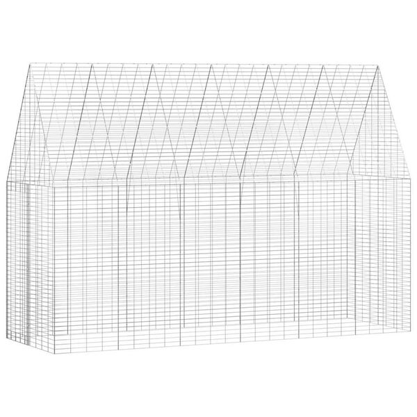 vidaXL Hasenk&auml;fig Silber 300 x 100 x 210 cm Verzinkter Stahl