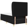 vidaXL Boxspringbett mit Matratze Dunkelgrau 90x190 cm Schwarz Stoff