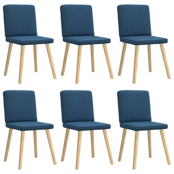vidaXL Esszimmerst&uuml;hle 6 Stk. Blau Stoff