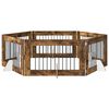 vidaXL Hundetor mit St&auml;ndern 6 pcs Ger&auml;ucherte Eiche 100 x 60 cm