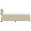 vidaXL LED Boxspringbett Hellgrau und Wei&szlig; 90 x 200 cm Cordstoff