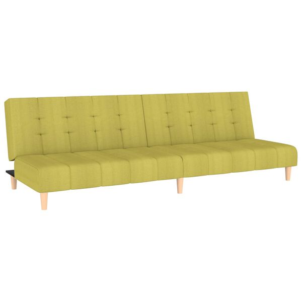 vidaXL Schlafsofa 2-Sitzer mit Fu&szlig;hocker Gr&uuml;n Stoff