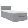 vidaXL Ottomane Bett mit Matratze & LEDs Hellgrau 80x200 cm Stoff