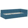 vidaXL Eckbettgestell Blau 100 cm x 200 cm SamtundSperrholz