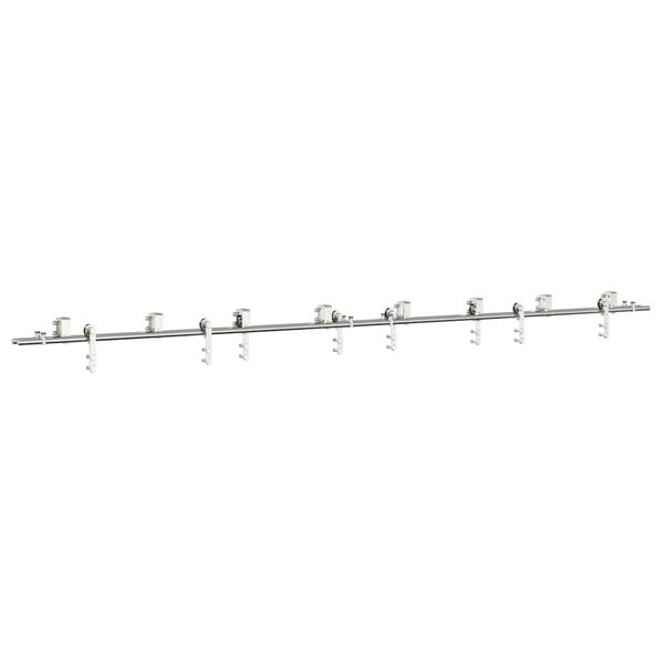 vidaXL Schiebet&uuml;r-Beschlagsatz 400 cm Edelstahl Silbern