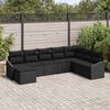 vidaXL Gartensofa-set mit Kissen 8 pcs Schwarz Poly-Rattan
