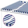 vidaXL Markise Manuell Einziehbar mit LED 300x250 cm Blau Wei&szlig;