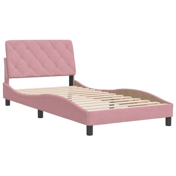 vidaXL Bettgestell ohne Matratze Rosa 100x200 cm Samt