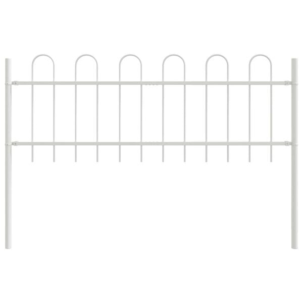 vidaXL Gartenzaun Wei&szlig; 1,7 x 0,6 m Pulverbeschichteter Stahl