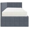 vidaXL Eckbettgestell mit Matratze mit Kopfteil 2 pcs Grau Samt