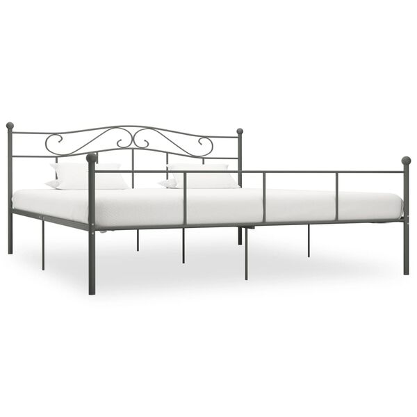 vidaXL Bettgestell Grau Metall 180&times;200 cm