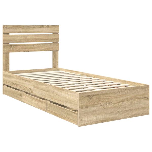 vidaXL Bettrahmen Sonoma-Eiche 90 x 200 cm Ingenieurs Holz