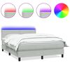 vidaXL Boxspringbett mit Matratze & LED Hellgrau 160x210 cm Samt