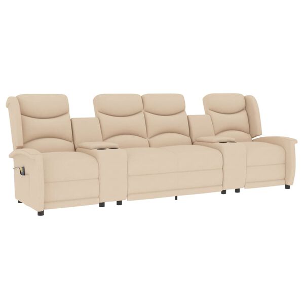 vidaXL 4-Sitzer Massagesessel mit Getr&auml;nkehalter Creme