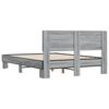 vidaXL Bettgestell Grau Sonoma 120x200 cm Holzwerkstoff und Metall