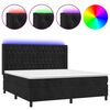 vidaXL Boxspringbett mit Matratze & LED Schwarz 160x200 cm Samt