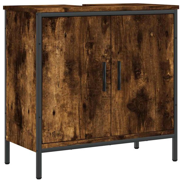 vidaXL Waschbeckenunterschrank R&auml;uchereiche 60x30x60 cm Holzwerkstoff