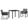 vidaXL Garten Essgruppe 3 pcs Schwarz Pulverbeschichteter Stahl