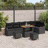 vidaXL Gartensofa-set mit Kissen 9 pcs Schwarz Poly-Rattan