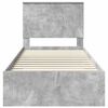 vidaXL Bettrahmen mit Kopfteil Beton Grau 90 x 200 cm Holzwerkstoff