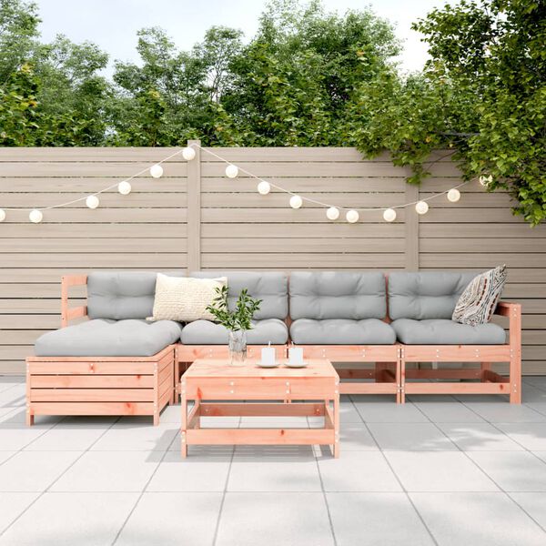vidaXL 6-tlg. Garten-Sofagarnitur Massivholz Douglasie