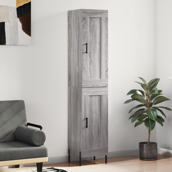 vidaXL Highboard Grau Sonoma 34,5x34x180 cm Holzwerkstoff