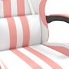 vidaXL Gaming-Stuhl Drehbar Wei&szlig; und Rosa Kunstleder