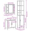 vidaXL Badezimmer Waschbeckenm&ouml;bel mit T&uuml;r 3 pcs Schwarz Holzwerkstoff