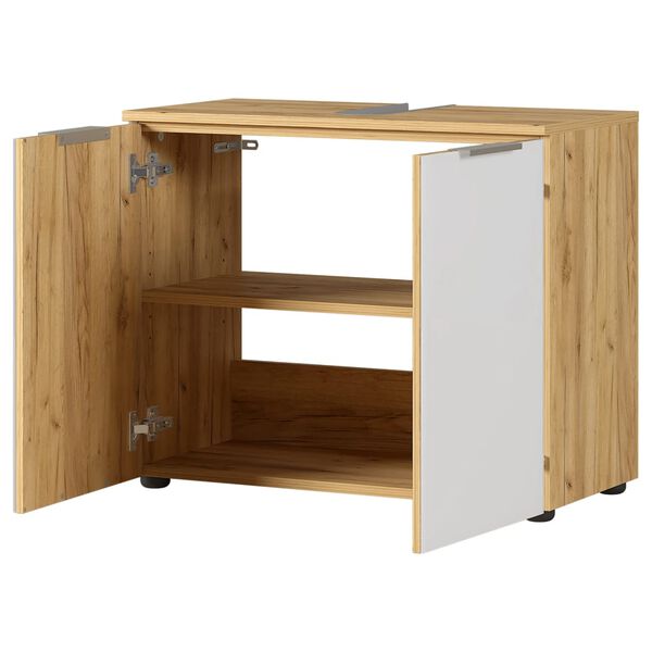Germania Waschbeckenschrank GW-Avino 34x70x58 cm Wei&szlig; & Navarra-Eiche